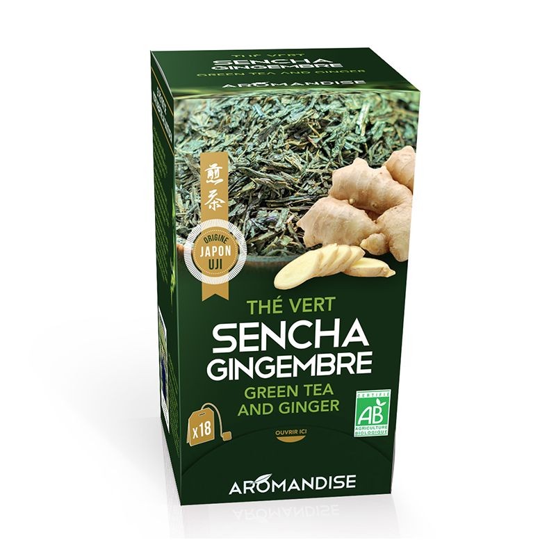Aromandise Sencha de uji et gingembre infusettes bio 18x2g - 8404